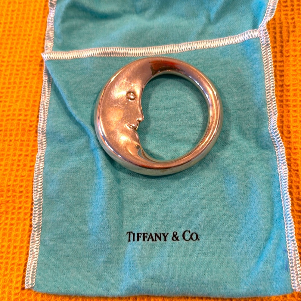 Tiffany &Co Man in the Moon Teether Baby Rattle